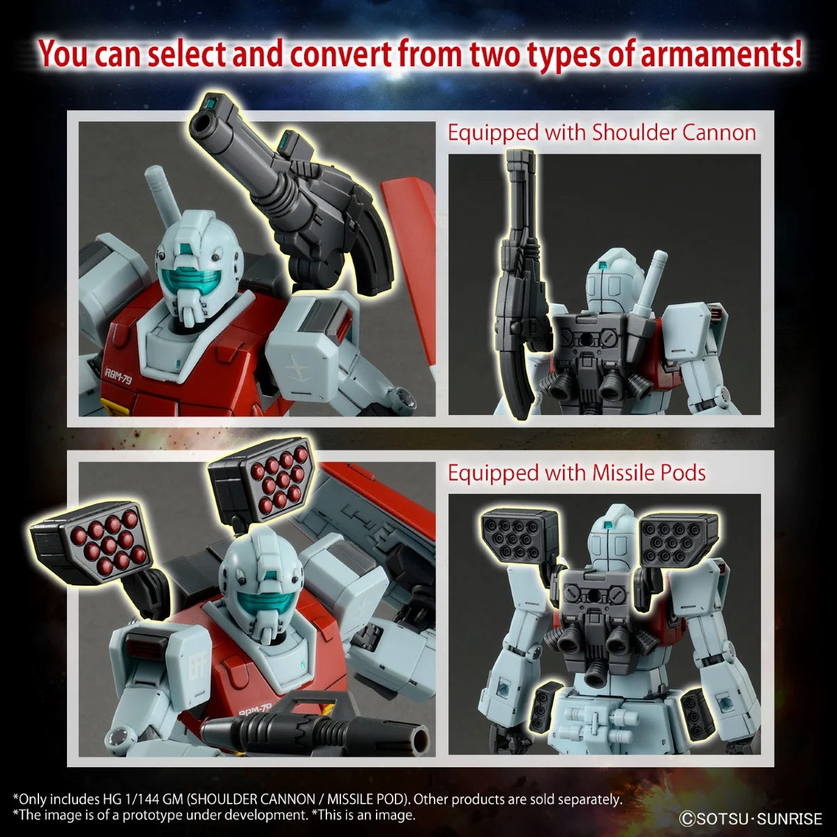 *IN STOCK* Bandai -Gundam MSD GM Shoulder Cannon / Missile Pod HGUC 1/144