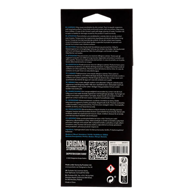 *IN STOCK* Puckator -Star Wars Stormtrooper Car Air Freshener Blueberry