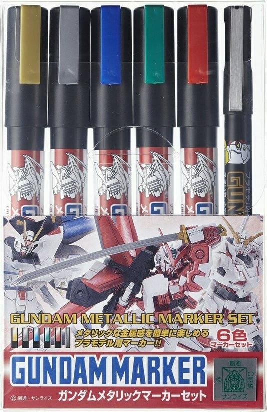 *IN STOCK* Bandai -Gundam Tools Gundam Marker GMS-121 Metallic Set