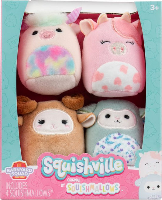 Jazwares -Squishmallows Squishville Mini Squishmallows 4 pack Barnyard squad