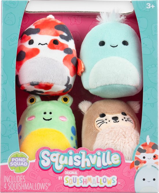 Jazwares -Squishmallows Squishville Mini Squishmallows 4 pack pond squad