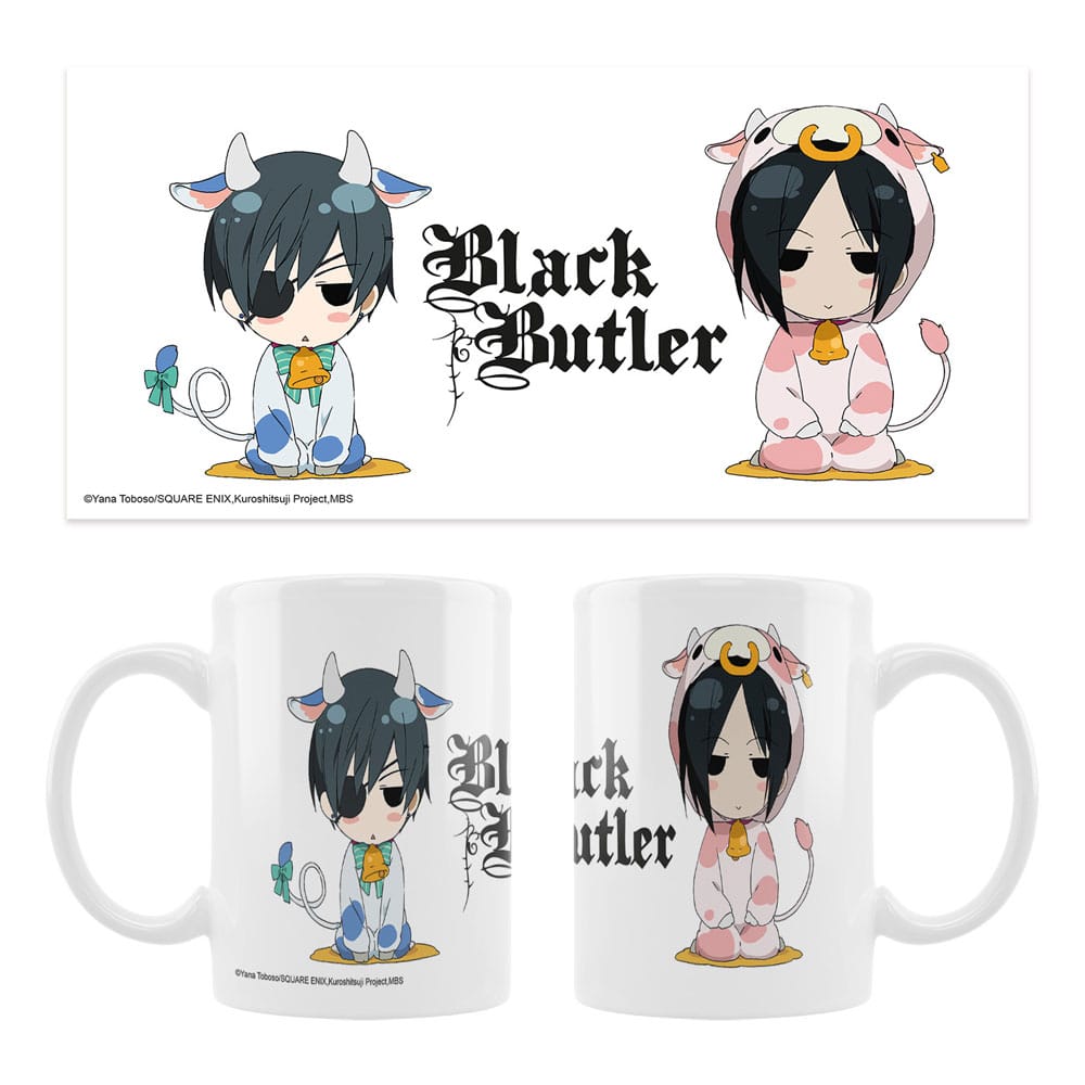 PopBuddies -Black Butler Ciel Phantomhive and Sebastian Cow Costumes Mug