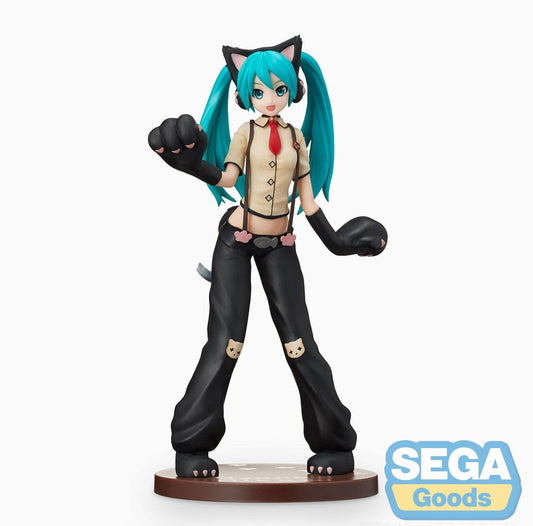 *IN STOCK* Sega -Vocaloid Hatsune Miku Project DIVA Arcade Future Tone SPM PVC Statue Kitty Cat 23 cm