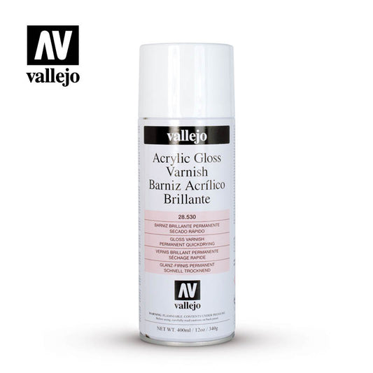 Vallejo - Aerosol Primer 400ml Acrylic Gloss Spray Varnish