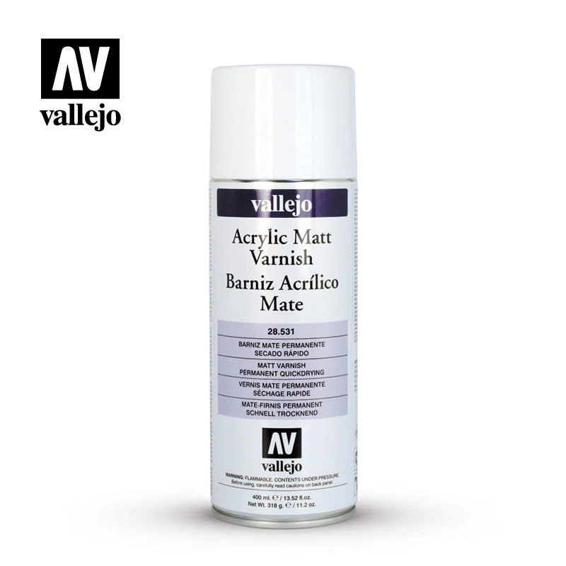 Vallejo - Aerosol Primer 400ml Acrylic Matt Spray Varnish