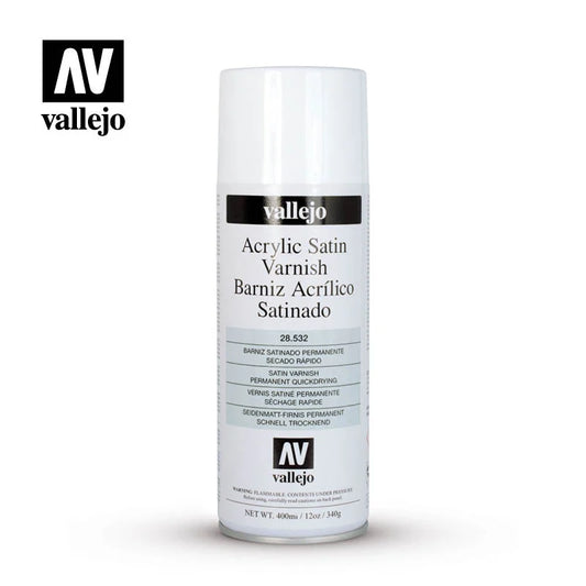 Vallejo - Aerosol Primer 400ml Acrylic Satin Spray Varnish